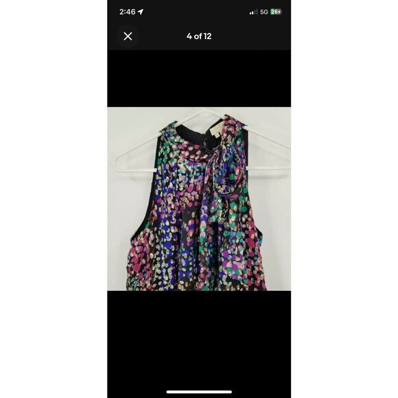 Kate spade High Neck Metallic Dot Live Colorfully Top S - Picture 1 of 7